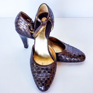 Antonio Melani Brown Leather  Mary Jean Heels (Size 6)
